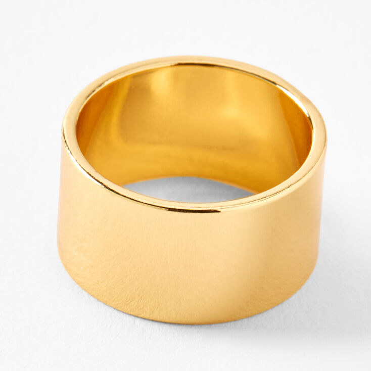 18ct Gold Plated Refined Wide Ring,