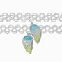 Best Friends UV Color-Changing Split Heart Tattoo Choker Necklaces - 2 Pack,