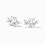C LUXE by Claire&#39;s Sterling Silver Cubic Zirconia Baguette Cluster Stud Earrings,