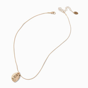 Gold-tone Pebble Pendant Necklace ,