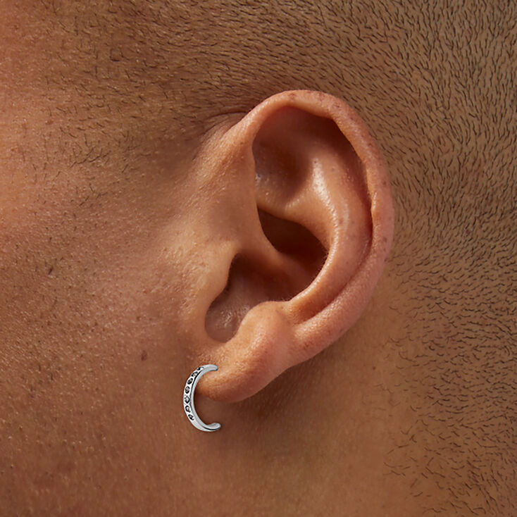 C LUXE by Claire&#39;s Sterling Silver Crystal Half Hoop Earrings,