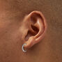C LUXE by Claire&#39;s Sterling Silver Crystal Half Hoop Earrings,
