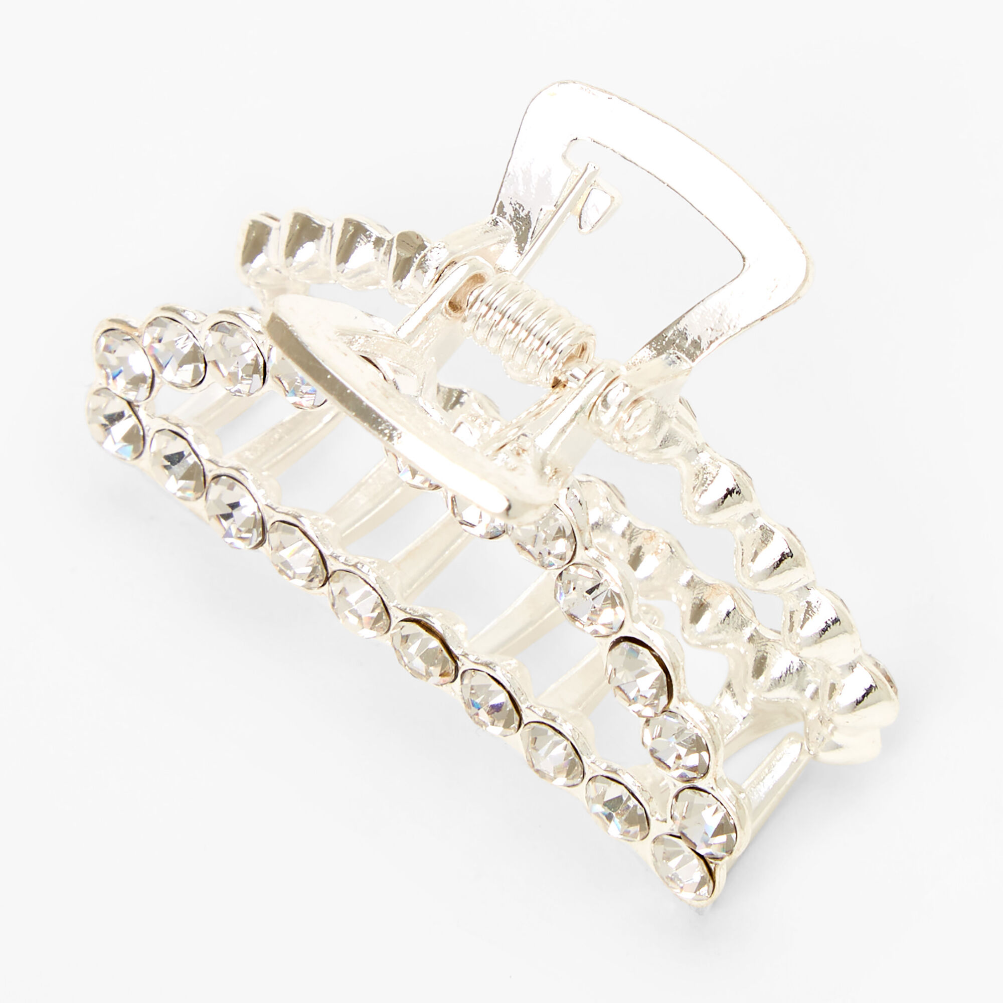 Pince à cheveux de taille moyenne incrustée de strass,