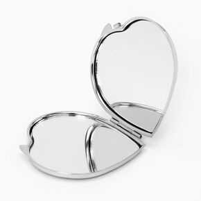 Miroir compact c&oelig;ur tie-dye arc-en-ciel,