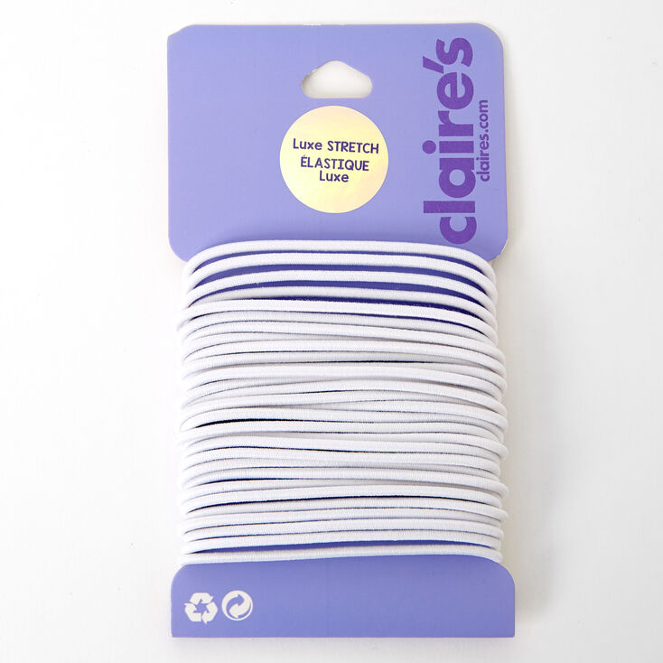 Claire's Élastiques à cheveux de luxe - Blanc, lot de 30