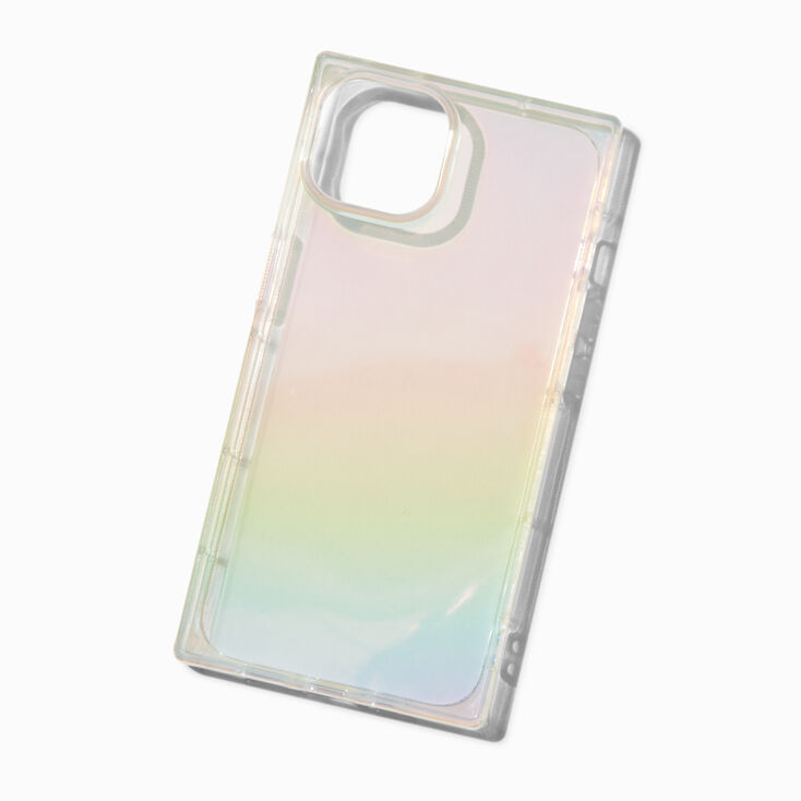 Coque de portable carr&eacute;e holographique - Compatible iPhone&reg; 13/14/15,