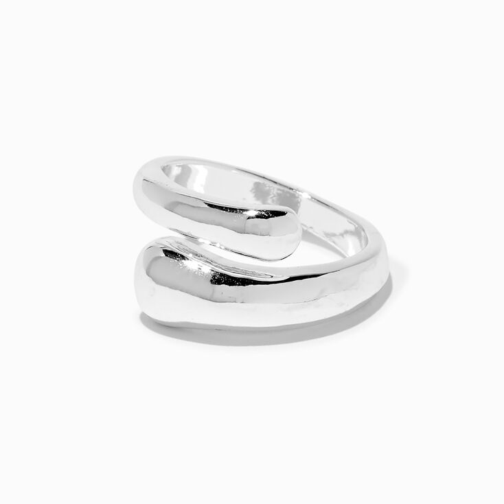 Silver-tone Smooth Wrap Ring,