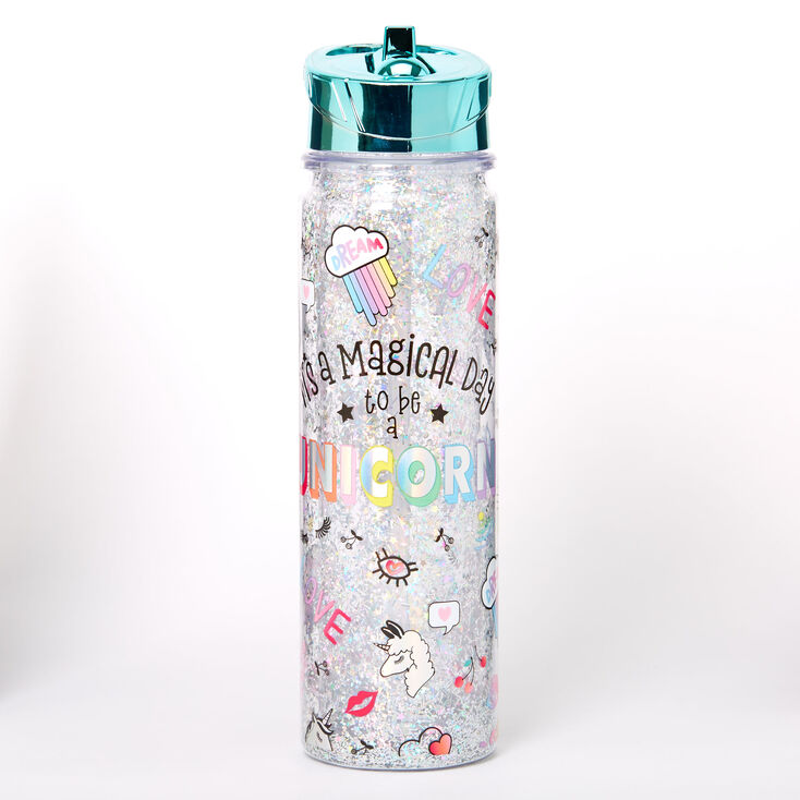 Glitter Emoticon Water Bottle,