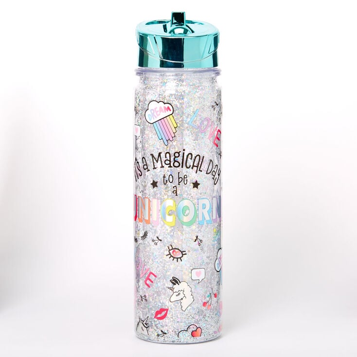 Glitter Emoticon Water Bottle,