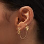 Boucles d&rsquo;oreilles superposables couleur dor&eacute;e ondes tropicales - Lot de 11,