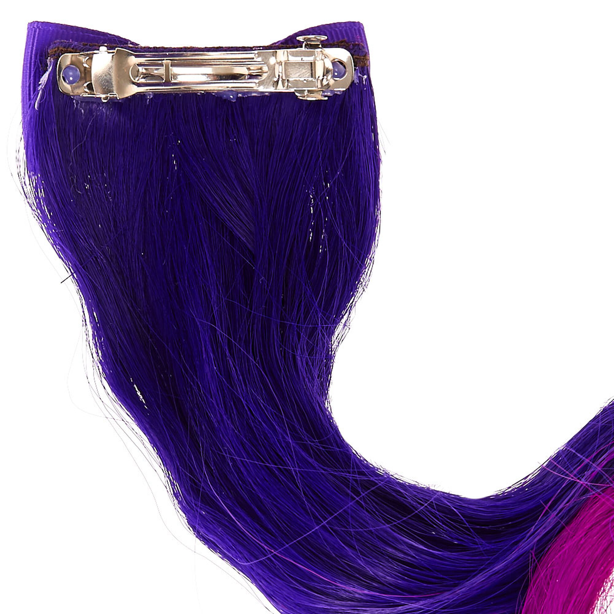 Claire S Club Ombre Faux Hair Extension Clip Purple Claire S Us