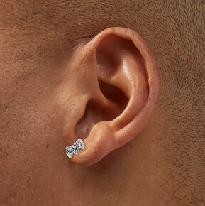 Silver-tone Crystal Spike Stud Earrings,