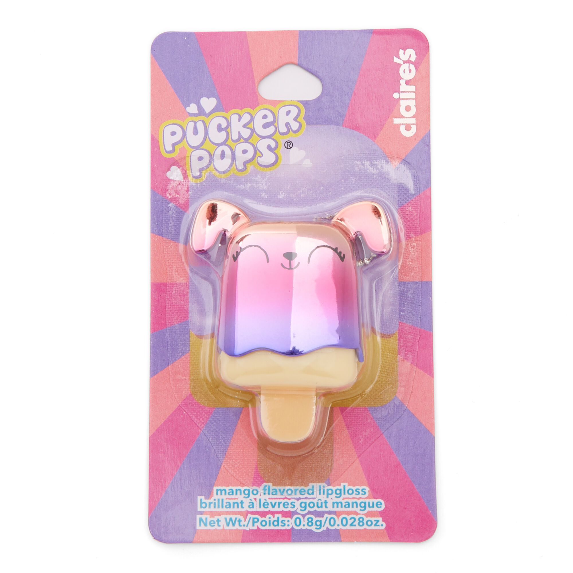 Pucker Pops® Rainbow Metallic Puppy Lip Gloss - Mango,