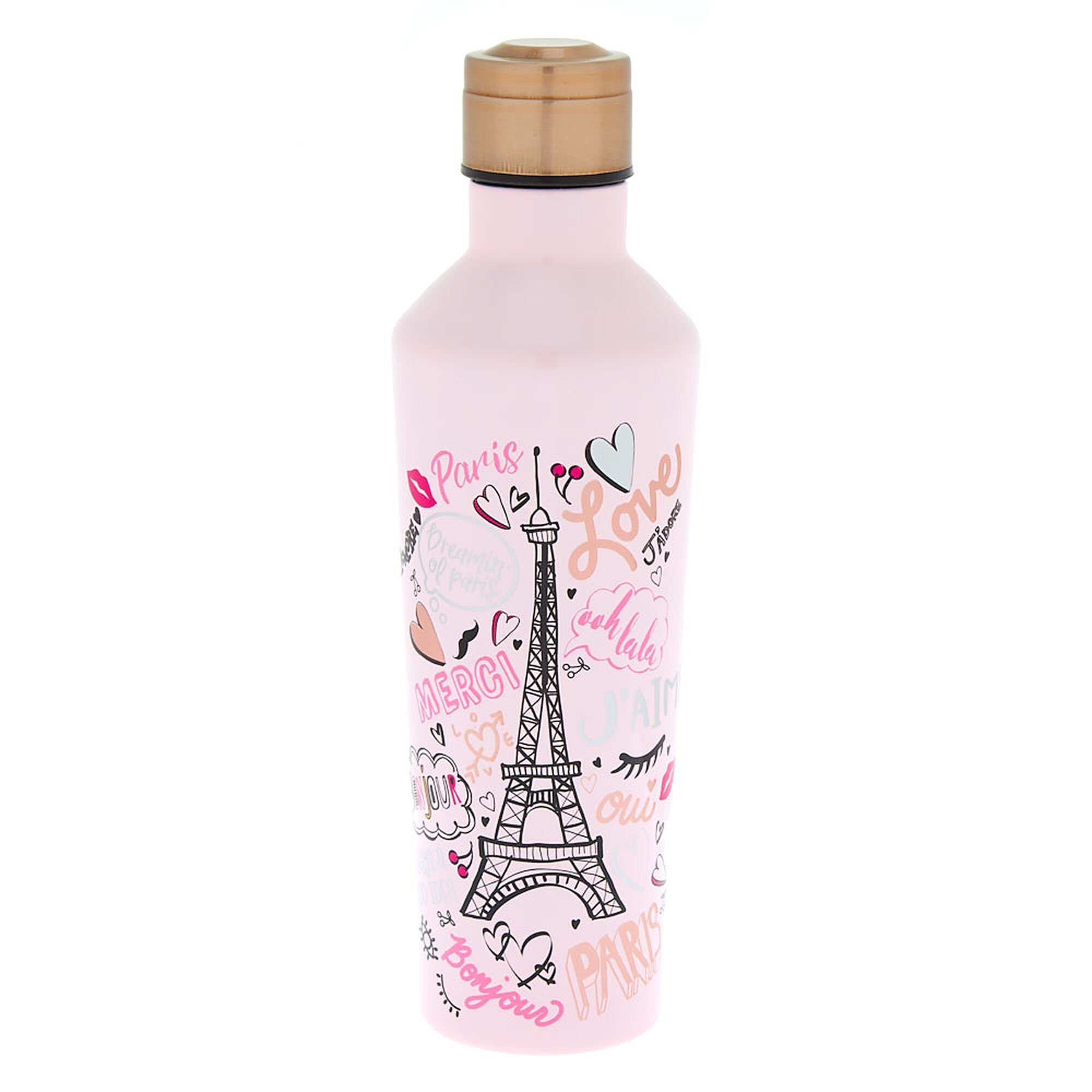 Paris Water Bottle Pink Claire S
