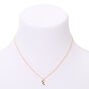 Gold Striped Initial Pendant Necklace - X,