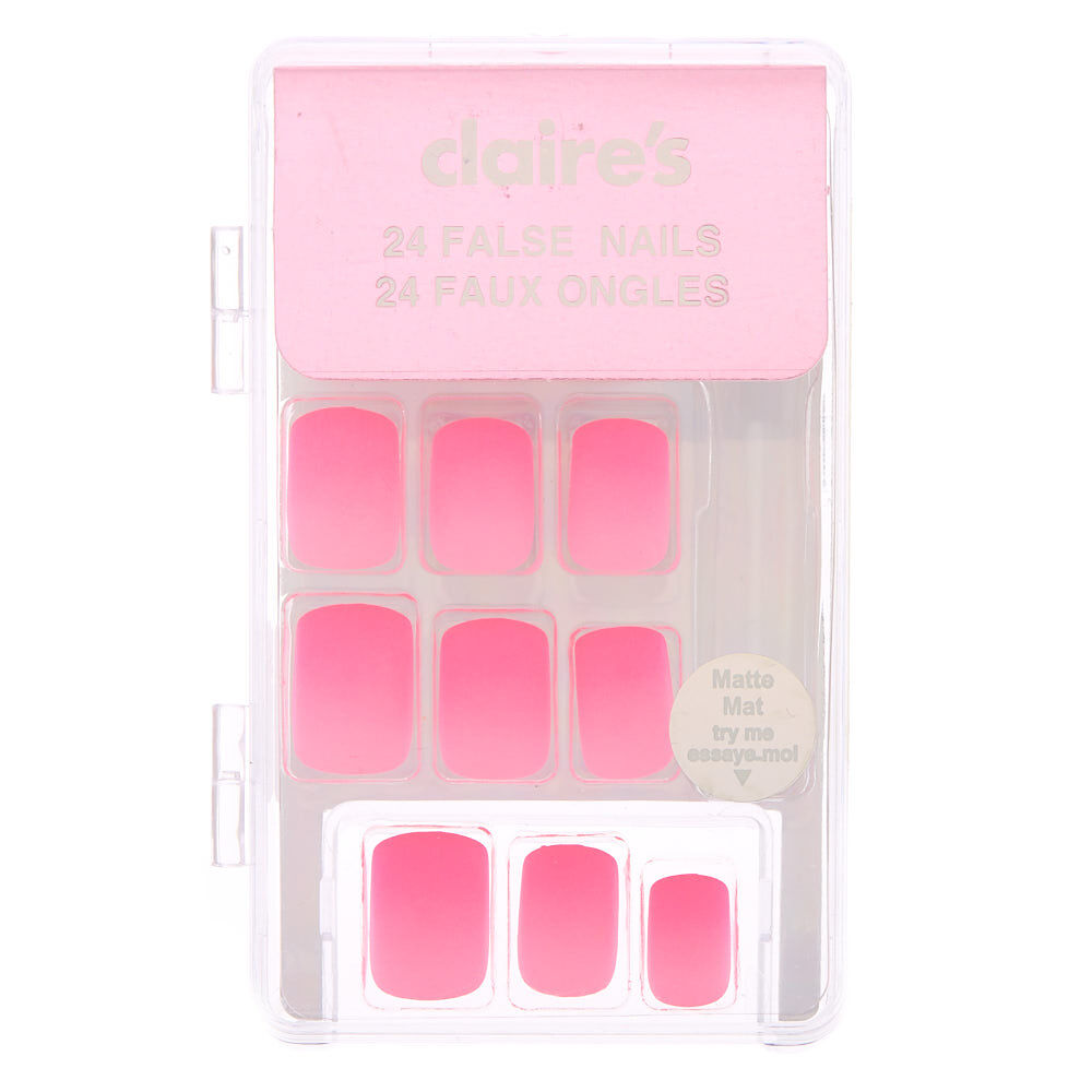 Ombre Matte Square Faux Nail Set - Pink, 24 Pack,