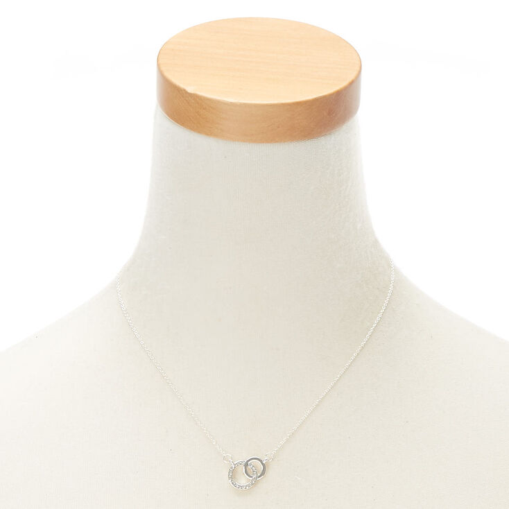 Silver Wedding Rings Pendant Necklace,