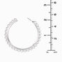 Silver 60MM Sunburst Hoop Earrings,