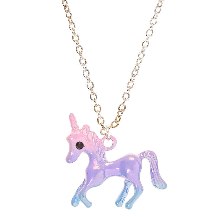 Claire S Club Pastel Ombre Unicorn Pendant Necklace Claire S
