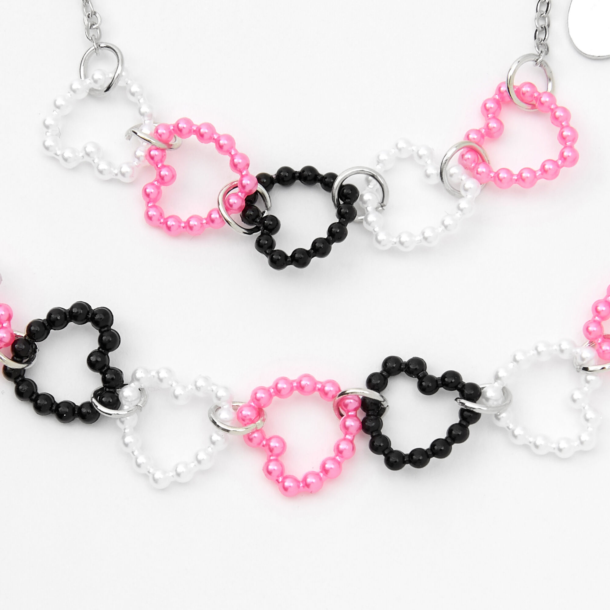 Claire's Club Silver Heart Link Jewelry Set - 2 Pack,