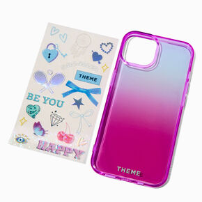 T H E M E x Claire&#39;s Ombr&eacute; Phone Case with Stickers - Fits iPhone&reg; 13/14/15,