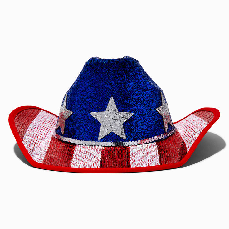 Stars &amp; Stripes Sequin Cowboy Hat,