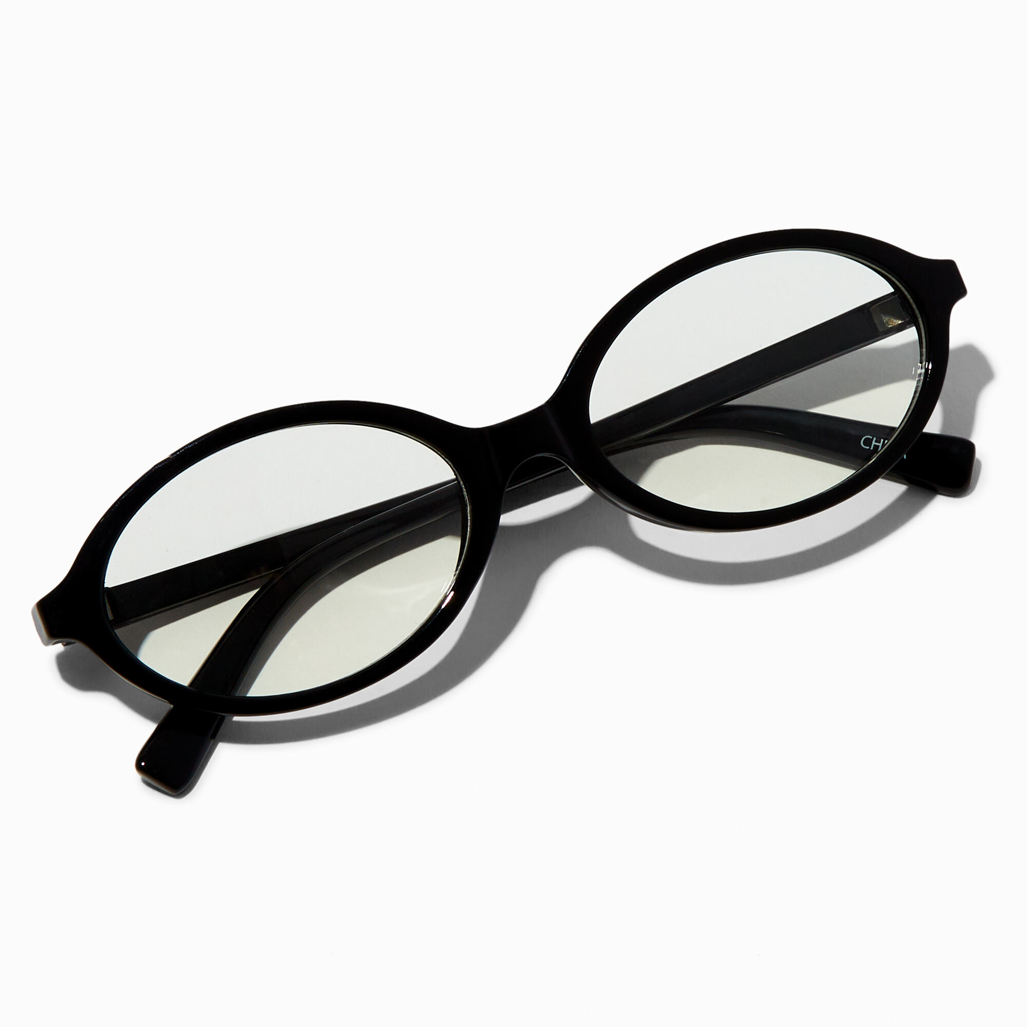 Black Oval Clear Lens Frames,