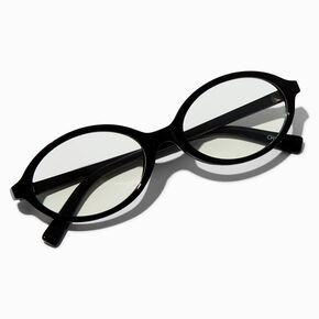 Black Oval Clear Lens Frames,