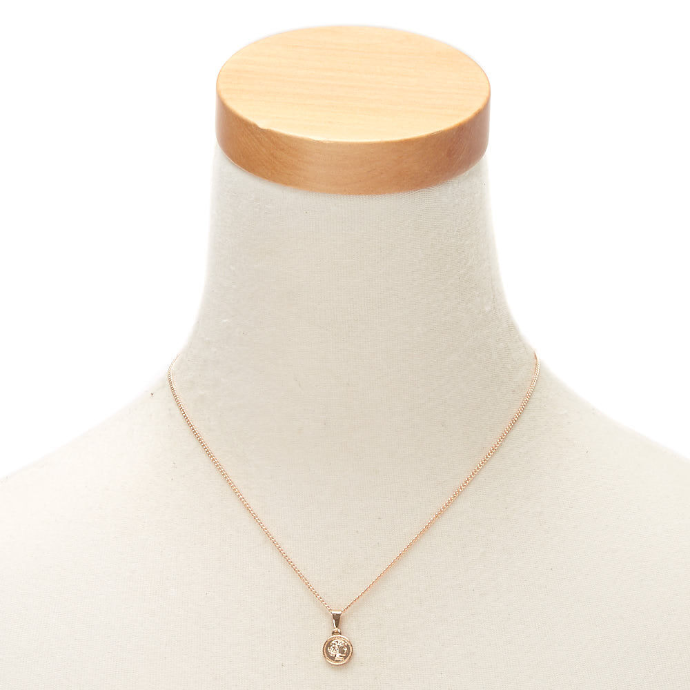 Gold Coin Pendant Necklace,
