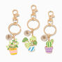Enameled Succulents Best Friends Keychains - 3 Pack,