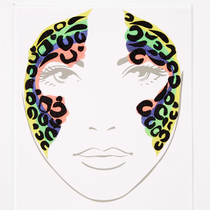 Rainbow Leopard Face Stickers,