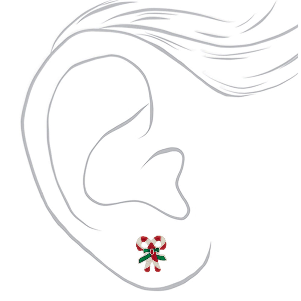 Candy Cane Stud Earrings,