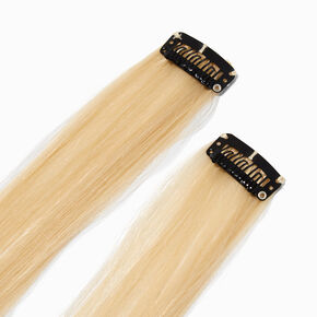 Platinum Blonde Faux Hair Clip In Extensions - 2 Pack,