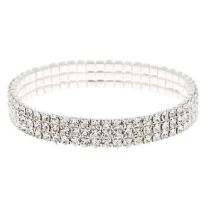 Silver Rhinestone Stretch Bracelet,