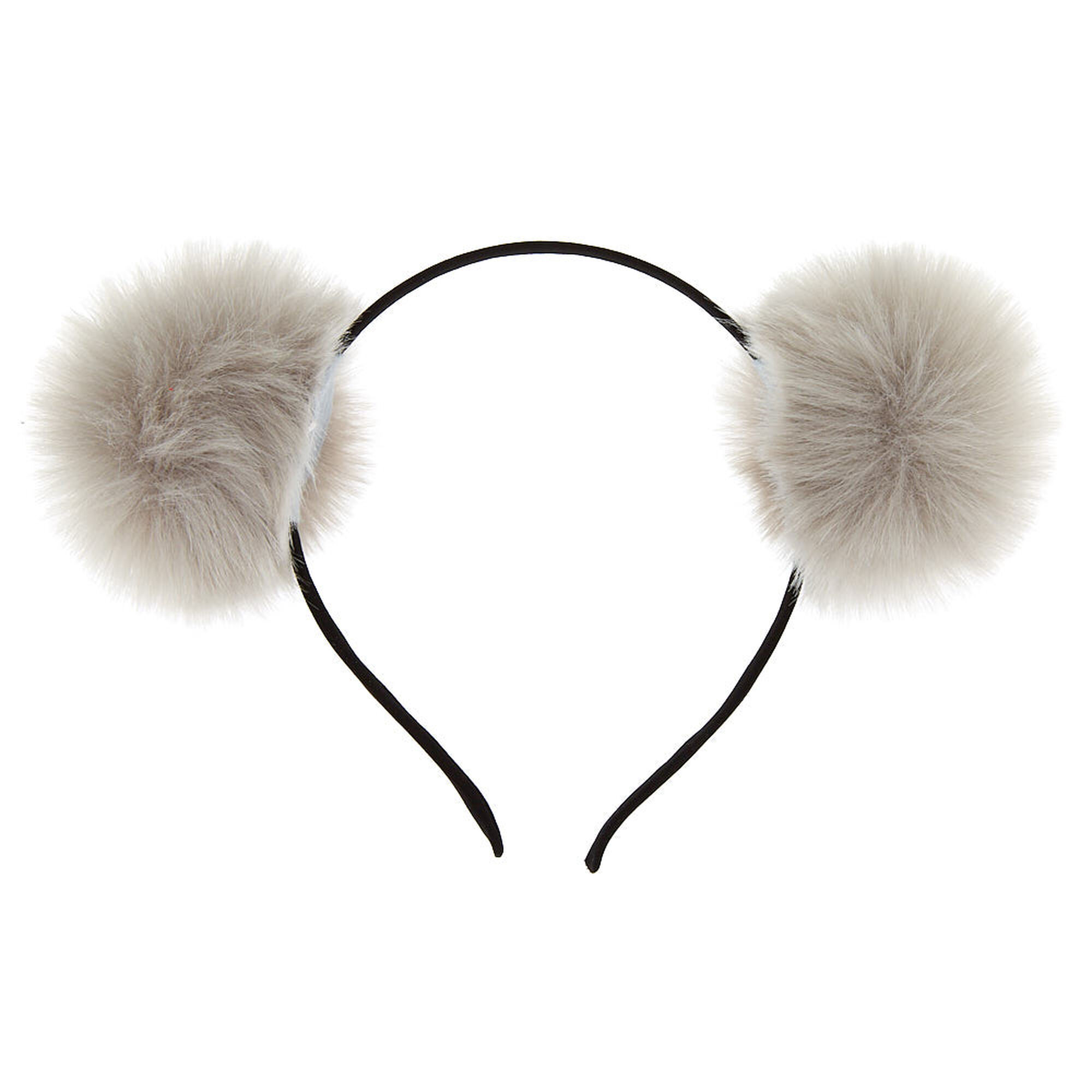 Pom Pom Cat Ears Headband Grey Claire S