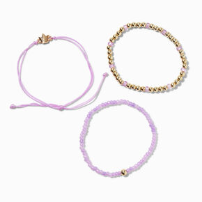 Purple &#39;&#39;Strength&#39;&#39; Inspiration Beaded Bracelet Set - 3 Pack,