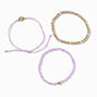 Purple &#39;&#39;Strength&#39;&#39; Inspiration Beaded Bracelet Set - 3 Pack,