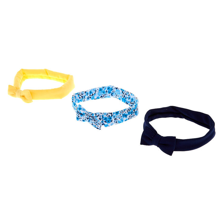 Claire's Lot de 3 bandeaux à nœud motif floral bleu marine du Club Claire's