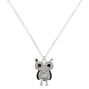 Collier &agrave; pendentif chouette couleur argent&eacute;,