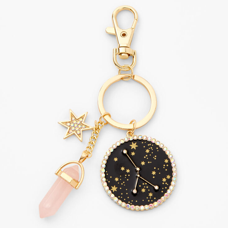 Gold Mystical Gem Zodiac Keyring - Cancer,