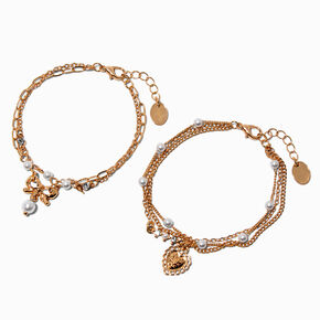 Gold-tone Uptown Multi-Strand Bracelets - 2 Pack,