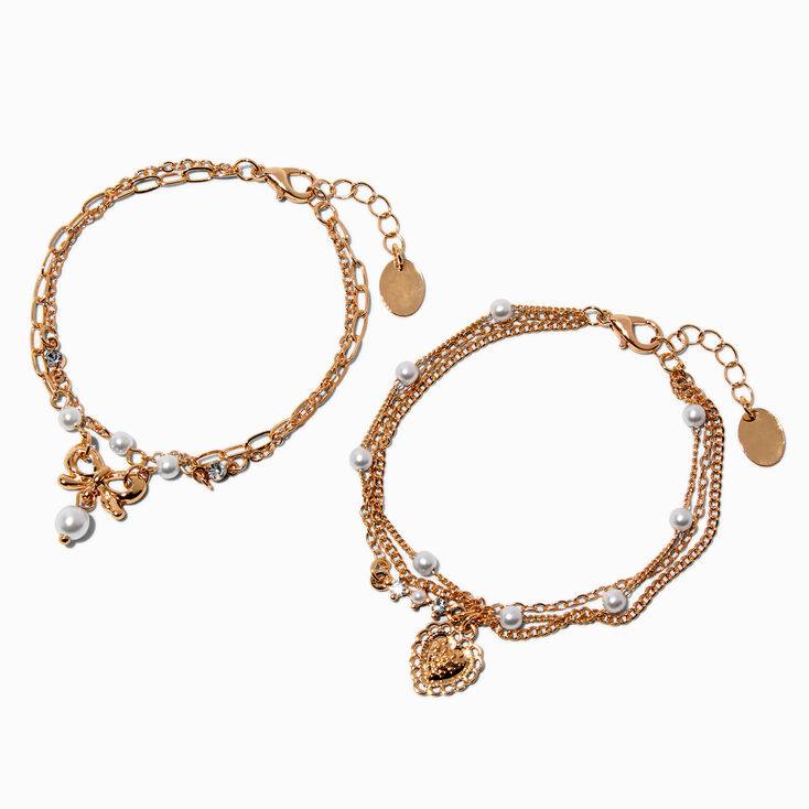 Gold-tone Uptown Multi-Strand Bracelets - 2 Pack,