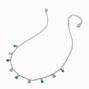 Cowgirl Turquoise Disc Dangle Silver-tone Chain Necklace,