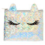 Trousse de maquillage cils licorne holographique - Couleur argent&eacute;,