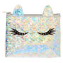 Holographic Unicorn Eyelashes Makeup Bag - Silver,
