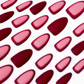 Red Outline Long Almond Vegan Faux Nail Set - 24 Pack,