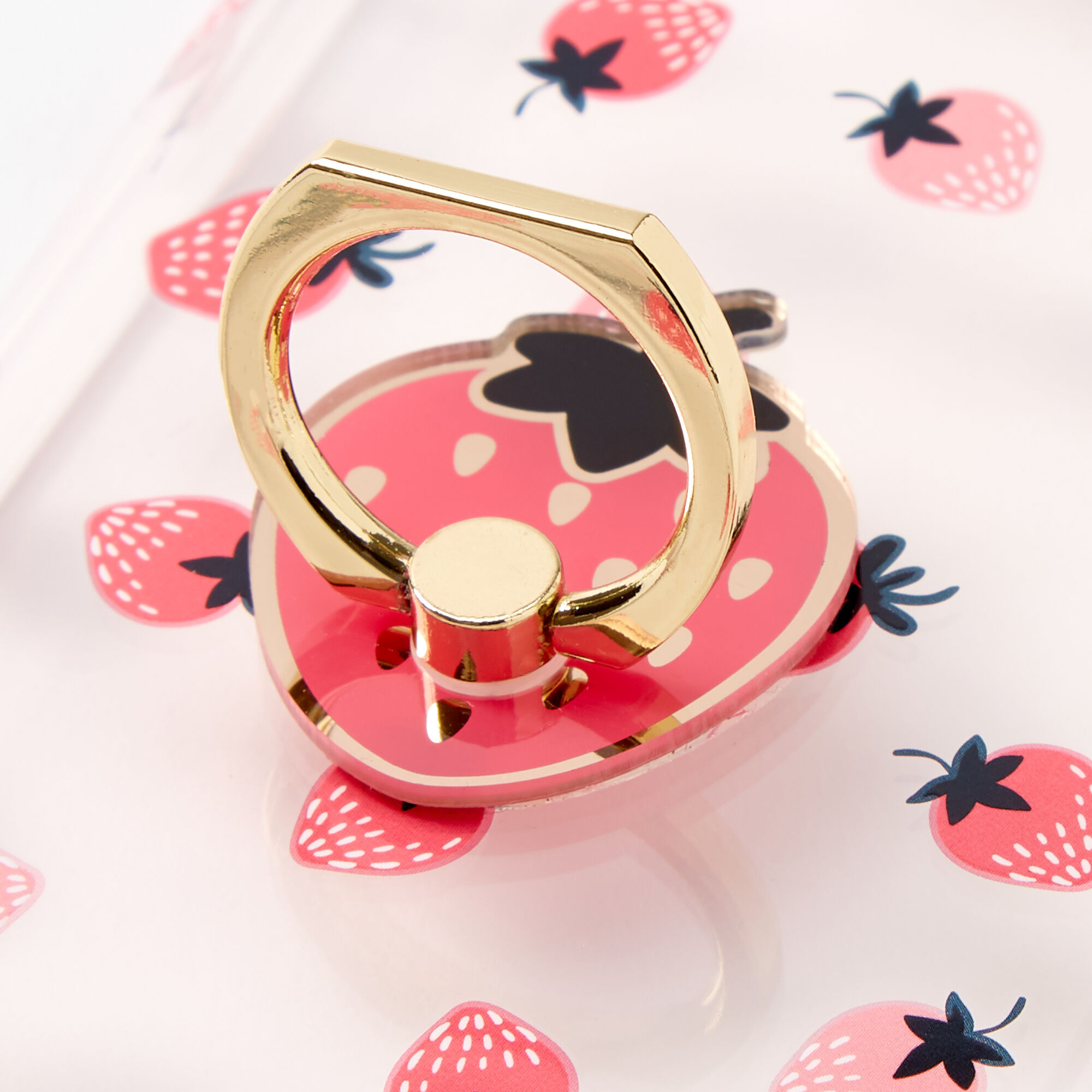 Strawberry Ring Holder Protective Phone Case - Fits iPhone® XR,