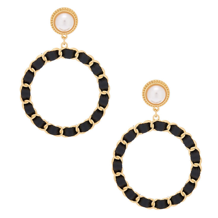 Claire's Pendantes tissées 8 cm avec perles d'imitation couleur doré