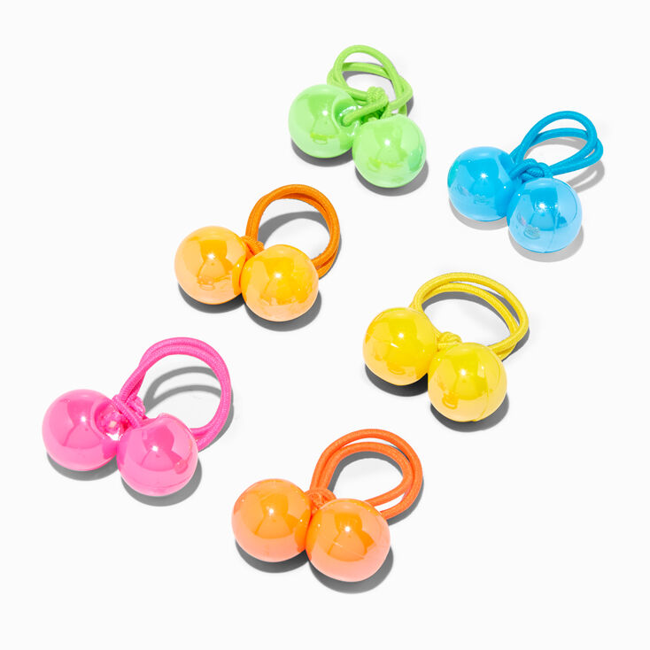 Claire&#39;s Club Neon Knocker Bead Hair Ties - 6 Pack,