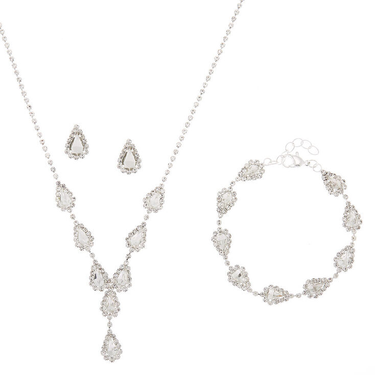 Silver Teardrop Jewelry Set - 3 Pack,